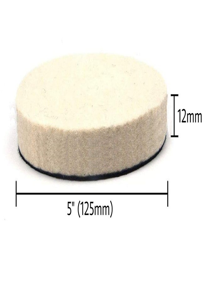 RABBIT ® Felt Polishing Pad, 5" (125mm) x 12mm Hook and Loop Compressed Woolen Wheel Buffing Pads for Automobile, Glass, Ceramic, Plastic-Fiber, Metal, Waxing. (Pack of 3). BACKING PAD NOT INCLUDED. - Image 2
